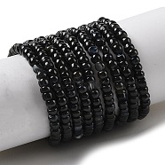 Natural Freshwater Shell Beads Strands, Dyed, Rondelle, Black, 3x2mm, Hole: 0.5mm, about 183~186pcs/strand, 14.96''(38cm)(SHEL-P017-01B-11)