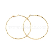 Brass Big Hoop Earrings for Women, Long-Lasting Plated, Cadmium Free & Nickel Free & Lead Free, Real 18K Gold Plated, 12 Gauge, 62x60x2mm, Pin: 0.8mm(EJEW-P206-05G)