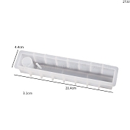 Silicone Food Grade Molds, Candlestick & Incense Burners Molds, Gesso Resin Casting Molds, White, Rectangle, 214x44x31mm(PW-WG3F7ED-02)