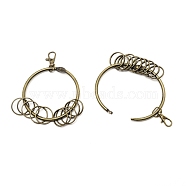 Iron Keychain, with Ring Clasps, Swivel Lobster Claw Clasps & 10 Rings, Antique Bronze, 13cm(AJEW-WH0013-15A)