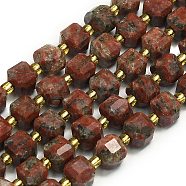 Natural Red Sesame Jasper Beads Strands, Faceted, Cube, 6.5~7.5x6.5~7.5x6.5~7.5mm, Hole: 1.2mm, about 43~44pcs/strand, 15.35''~15.55''(39~39.5cm)(G-I376-D30-01)