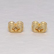 Real 18K Gold Plated Brass Ear Nuts, Friction Earring Backs for Stud Earrings, Lead Free & Cadmium Free & Nickel Free, 6x4.5x3mm, Hole: 0.8mm(KK-L147-214-NR)