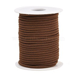 Nylon Threads, Milan Cords/Twisted Cords, Saddle Brown, 3mm, about 21.87 yards(20m)/roll(NWIR-P018-49)