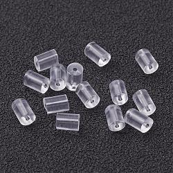 Plastic Ear Nuts, Earring Backs, Clear, 3x3mm, Hole: 0.3mm, about 550pcs/10g(X-FIND-R008-3x3mm)