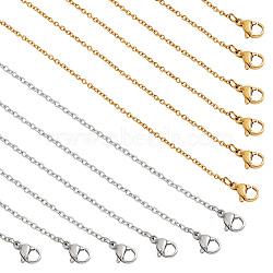 Nbeads 20Pcs 2 Colors 304 Stainless Steel Cable Chain Necklaces Set, for Beadable Necklace Making, Golden & Stainless Steel Color, 19.69 inch(500mm), 10pcs/color(MAK-NB0001-20)