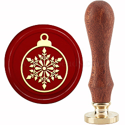 Brass Wax Seal Stamp with Handle, for DIY Scrapbooking, Snowflake Pattern, 3.5x1.18 inch(8.9x3cm)(AJEW-WH0184-0658)