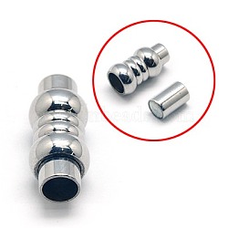 304 Stainless Steel Magnetic Clasps with Glue-in Ends, Column, Stainless Steel Color, 20x9mm(STAS-E006-57)