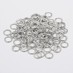 Eco-Friendly Brass Round Rings, Soldered Jump Rings, Closed Jump Rings, Cadmium Free & Nickel Free & Lead Free, Platinum, 20 Gauge, 6x0.8mm, Inner Diameter: 4.4mm, Hole: 4mm(KK-M165-6mm-05P-NR)