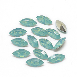 Pointed Back Resin Rhinestone Cabochons, Horse Eye, Turquoise, 15x7x5mm, about 400pcs/bag(RESI-T016-7x15mm-A20)