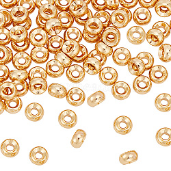 Brass Beads, Rondelle, Real 18K Gold Plated, 5x2.5mm, Hole: 1.8mm, 100pcs/box(KK-GO0001-10)