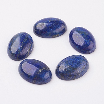 Natural Lapis Lazuli Flat Back Cabochons, Dyed, Oval, 25x18x7~7.5mm