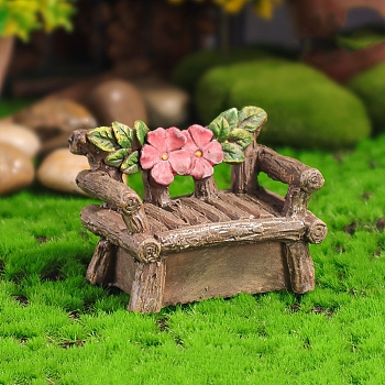 Resin Figurines Display Decorations, Micro Landscape Garden Decoration, Chair, 62x42x47mm