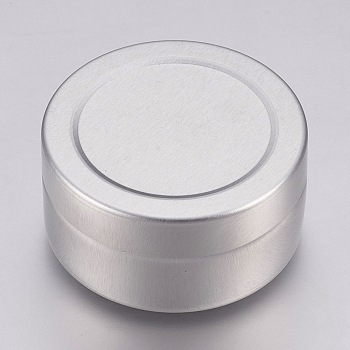 Round Aluminium Tin Cans, Aluminium Jar, Storage Containers for Cosmetic, Candles, Candies, with Slip-on Lid, Platinum, 3.4x1.75cm, Capacity: 10ml(0.34 fl. oz)
