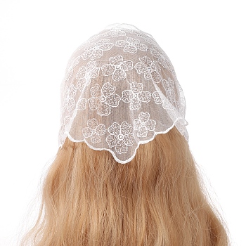 Lace Triangular Scarf Headband, Sweet Girl Style Headscarf, White, 900x300mm