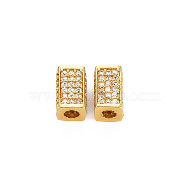 Golden Rectangle Brass+Cubic Zirconia Beads