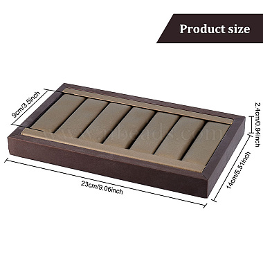 6-Slot Brushed PU Leather Covered Wood Finger Ring Display Trays(ODIS-WH0034-09)-2