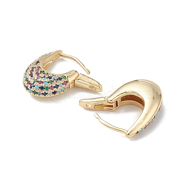 Colorful Cubic Zirconia Hoop Earrings(EJEW-M216-02G)-3