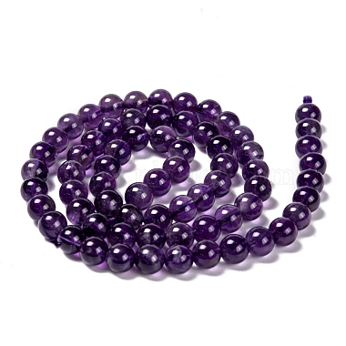 Natural Amethyst Round Bead Strands(G-M304-18-6mm)-2
