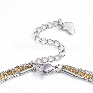 304 bracelets chaîne 3 brins en acier inoxydable(BJEW-L673-018-GP)-2