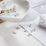 20Pcs 304 Stainless Steel Ear Nuts, Earring Backs, Silver, 5.5x5mm, Hole: 0.8mm(STAS-LP0004-02)