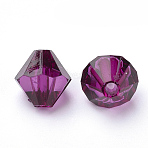 Transparent Acrylic Beads, Bicone, Purple, 6x5.5mm, Hole: 1.5mm, about 6120pcs/500g(TACR-S146-6mm-24)