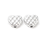 Plating CCB Plastic Beads, Heart, Platinum, 17x20x9mm, Hole: 3mm(PACR-C004-08P)