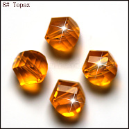Imitation Austrian Crystal Beads, Grade AAA, Faceted, Polygon, Orange, 8mm, Hole: 0.9~1mm(SWAR-F085-8mm-08)