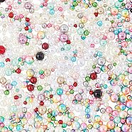 Acrylic Imitation Pearl Beads, No Hole/Undrilled, Round, Mixed Color, Beads: 4mm/5mm/6mm/8mm/10mm, 1040pcs/box(OACR-PH0001-44)