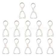 DICOSMETIC 12Pcs 2 Styles 925 Sterling Silver Pendants, Ice Pick Pinch Bails, with 925 Stamp, Silver, 12~13mm, Hole: 3~4mm, Pin: 0.7~0.8mm, 6Pcs/style(STER-DC0001-13)