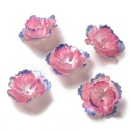 Flower Bead Cap, for DIY Jewelry Making, Hot Pink, 25~27x11~13mm, Hole: 1~1.4mm(SACR-C002-08A)