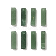 Natural Green Aventurine Pendants, Cuboid Charms, 24.5~25x6.5~7x6.5~7mm, Hole: 1.5mm(G-L593-01D)