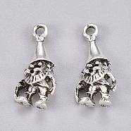 Tibetan Style Alloy Pendants, Cadmium Free & Lead Free, Gnome Charms, Antique Silver, 24x11x7mm, Hole: 2mm(PALLOY-K245-01AS-RS)