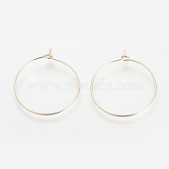 Brass Hoop Earrings, Ring, Light Gold, 34x30x0.5mm, 24 Gauge, about 1000pcs/bag(KK-S327-11KC)