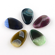 Teardrop Dyed Natural Crackle Agate Big Pendants, Mixed Color, 52~55x34~35x8~11mm, Hole: 2mm(G-R275-294)