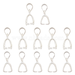 DICOSMETIC 12Pcs 2 Styles 925 Sterling Silver Pendants, Ice Pick Pinch Bails, with 925 Stamp, Silver, 12~13mm, Hole: 3~4mm, Pin: 0.7~0.8mm, 6Pcs/style(STER-DC0001-13)