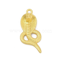 Rack Plating Alloy Pendants, Cadmium Free & Lead Free, Snake, Matte Gold Color, 41x20.5x9mm, Hole: 2.5mm(PALLOY-D369-24MG-01)