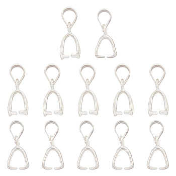 DICOSMETIC 12Pcs 2 Styles 925 Sterling Silver Pendants, Ice Pick Pinch Bails, with 925 Stamp, Silver, 12~13mm, Hole: 3~4mm, Pin: 0.7~0.8mm, 6Pcs/style