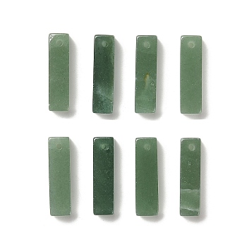Natural Green Aventurine Pendants, Cuboid Charms, 24.5~25x6.5~7x6.5~7mm, Hole: 1.5mm