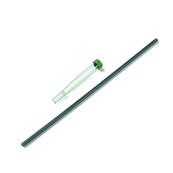 Plastic Floral Water Tubes/Vials for Flower Arrangements, Green, 11.8x1.7cm
