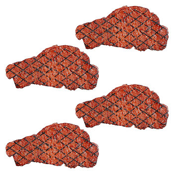 PVC Imitation Streaky Steak, Simulation Food, for Pretending Photography Props Decorations, Saddle Brown, 67~69x145~147x15~17mm