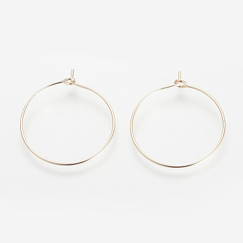 Brass Hoop Earrings, Ring, Light Gold, 34x30x0.5mm, 24 Gauge, about 1000pcs/bag