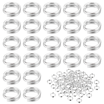 Elite 80Pcs 925 Sterling Silver Split Rings, Double Loops Rings, Silver, 24 Gauge, 3.5x1mm, Inner Diameter: 2.5mm, Single Wire: 0.5mm
