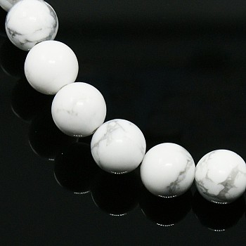 Synthetical Howlite Round Bead Strands, 8mm, Hole: 1mm, about 49pcs/strand, 15.5 inch