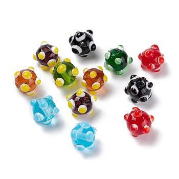 Handmade Lampwork Beads, Round, Mixed Color, about 10mm in diameter, hole: 2.5mm