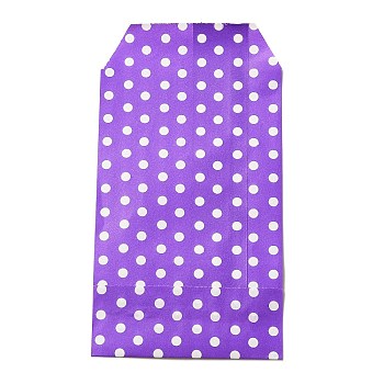 Kraft Paper Bags, No Handles, Storage Bags, White Polka Dot Pattern, Wedding Party Birthday Gift Bag, Purple, 15x8.3x0.02cm