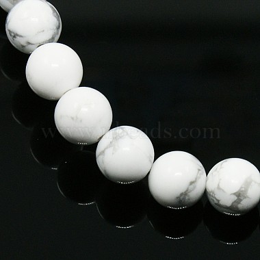 8mm White Round Howlite Beads