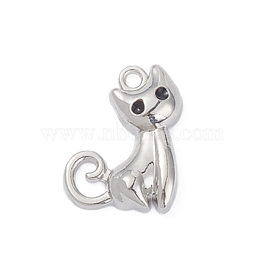 Platinum Silver Cat Shape Alloy Pendants