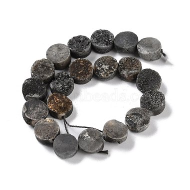 Electroplated Natural Druzy Agate Beads Strands(G-M433-01G)-3