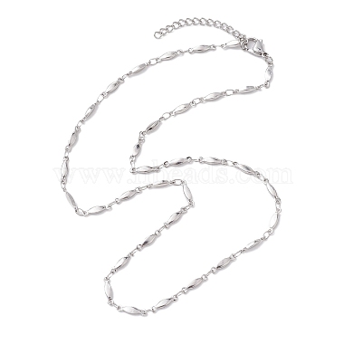 304 Stainless Steel Oval link Chain Necklaces(NJEW-JN04745)-3