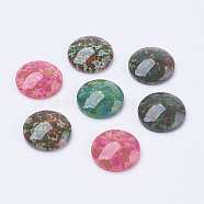 Spray Painted Glass Cabochons, Half Round/Dome, Mixed Color, 16x4.5~5.5mm(X-DGLA-R019-16mm-M)